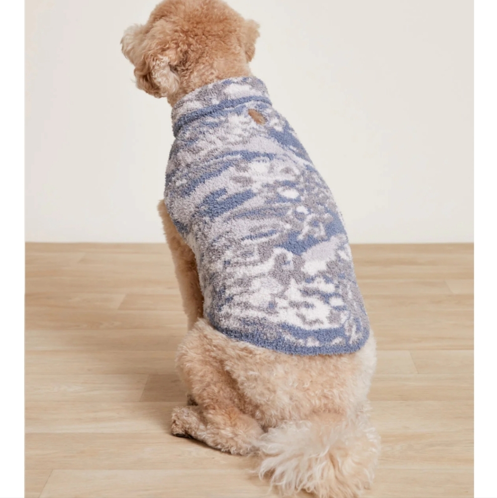 Barefoot Dreams CozyChic Abstract Camo Pet Sweater Almond/Dusk - Picture 4 of 8